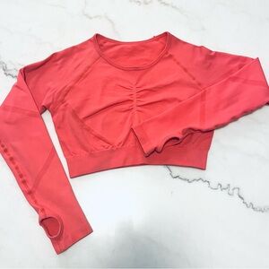 Pink crop top active wear size small